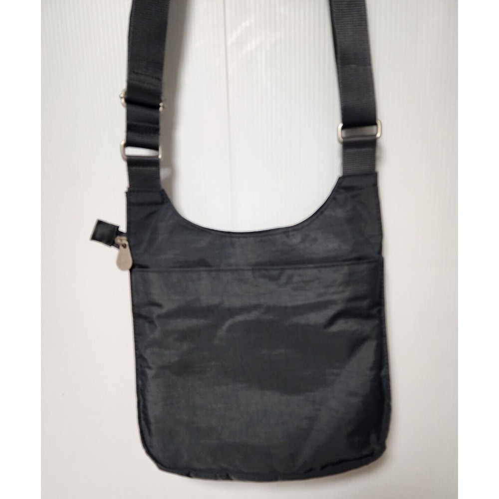 Baggallini Gray Crossbody Shoulder Bag 9" x 12" Nylon 4 Zip Purse Adjustable - Picture 4 of 6